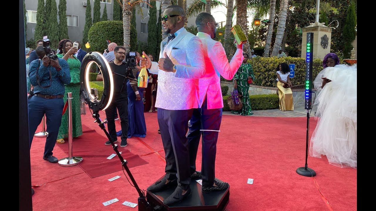 Outdoor red carpet event with 360 photo booth
